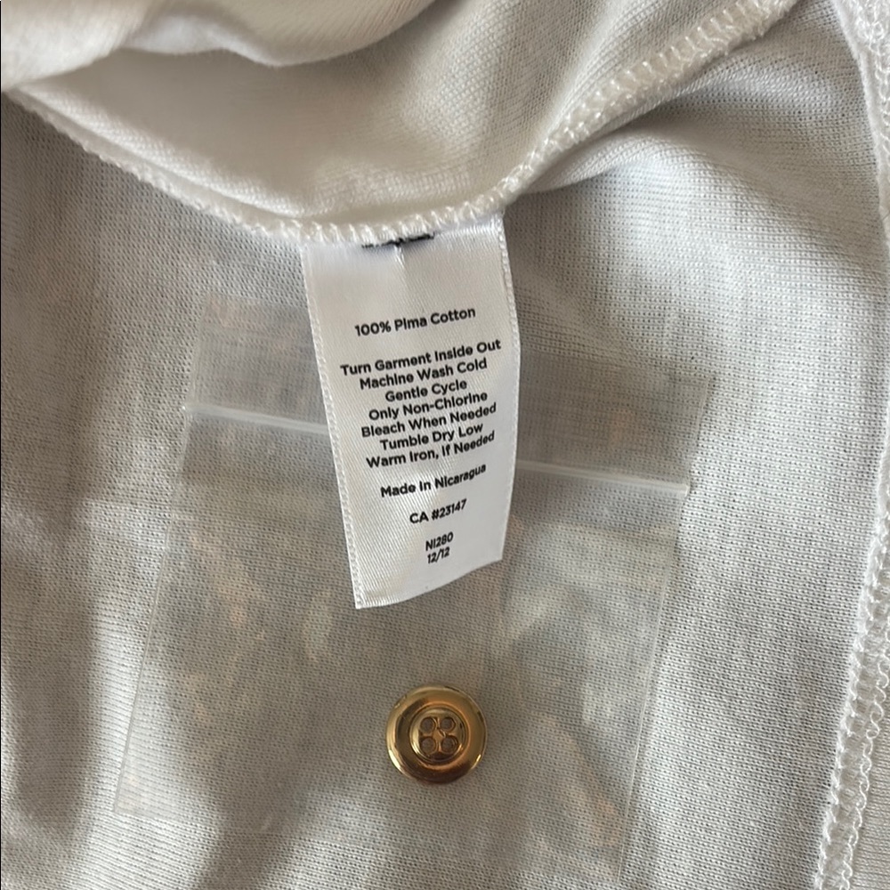 Talbots Woman Elegant White Women's Top with gold buttons NWT 3X - Picture 5 of 8